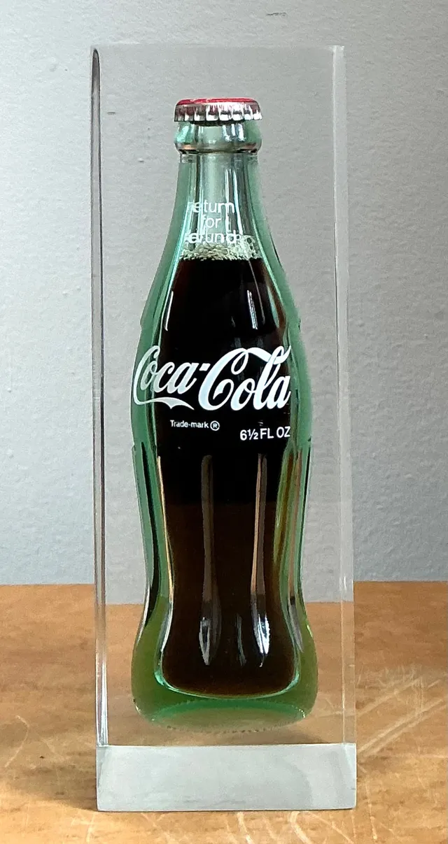 Vintage Coca-Cola Bottle in Lucite Block — additional photo 3