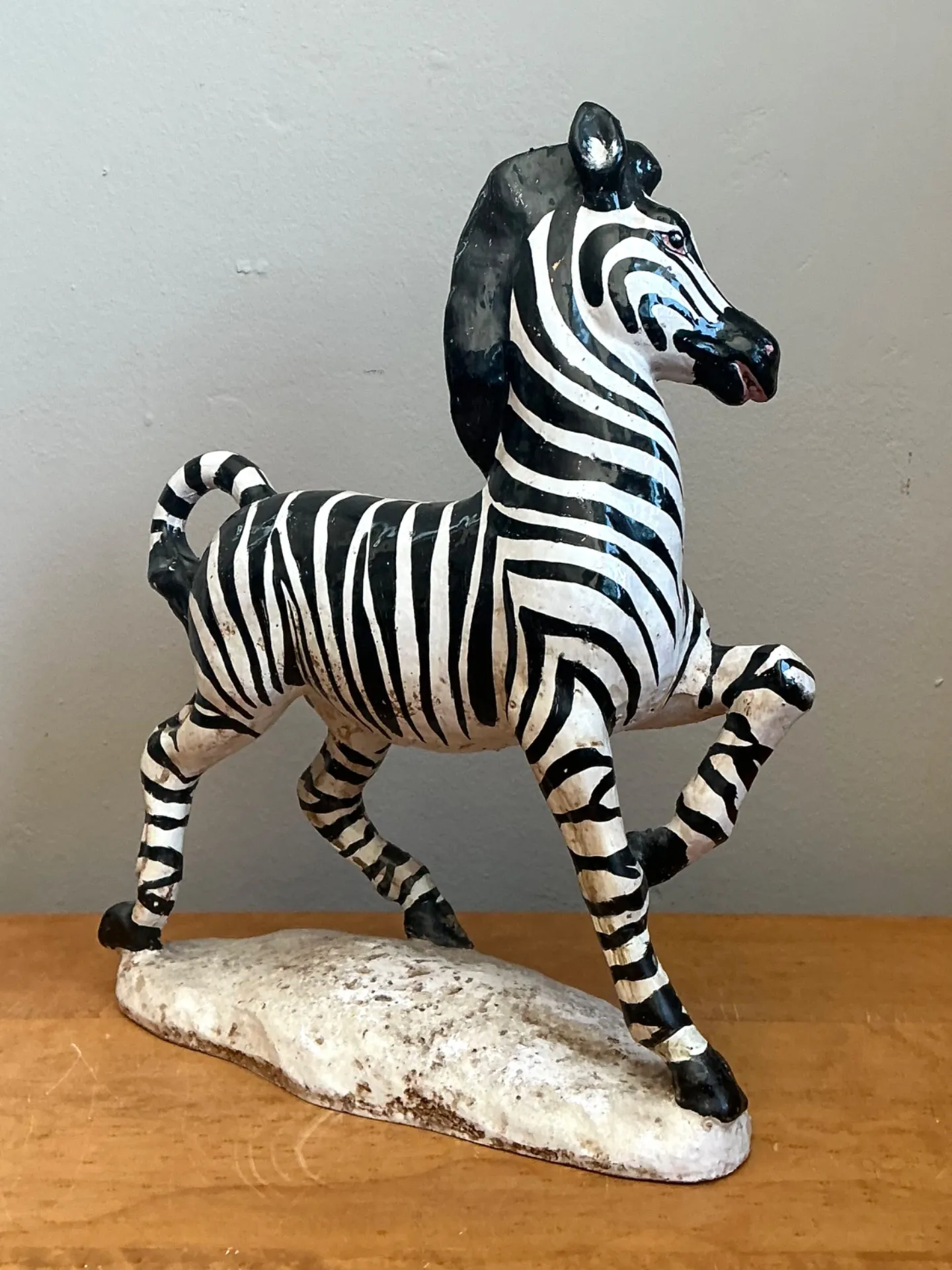 Vintage Italian Ceramic Zebra Sculpture — additional photo 4