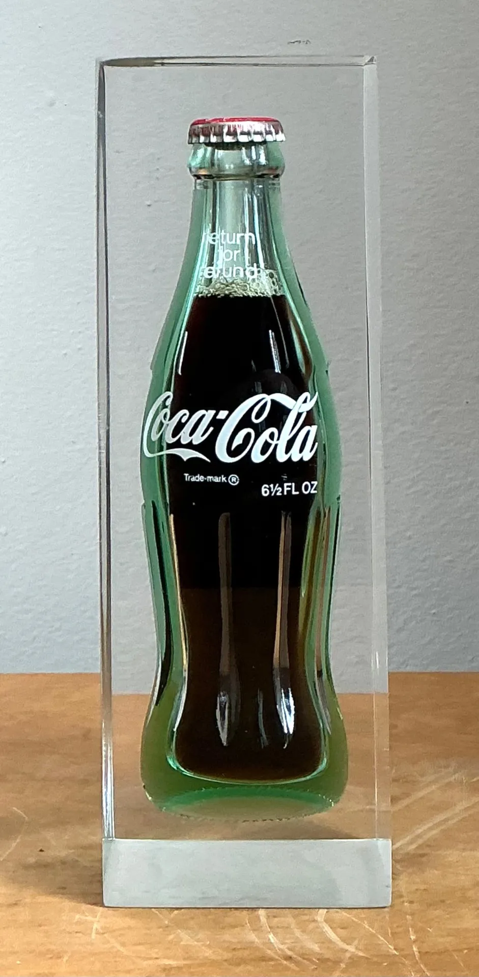Vintage Coca-Cola Bottle in Lucite Block — additional photo 4