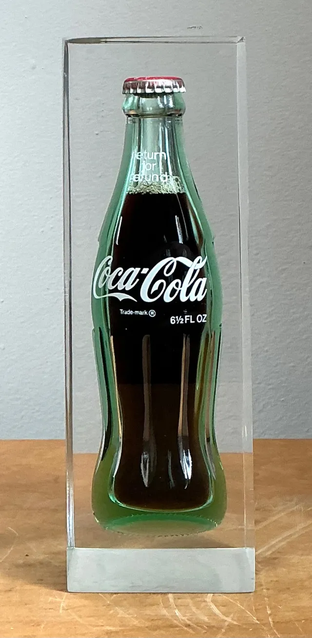 Vintage Coca-Cola Bottle in Lucite Block — additional photo 4
