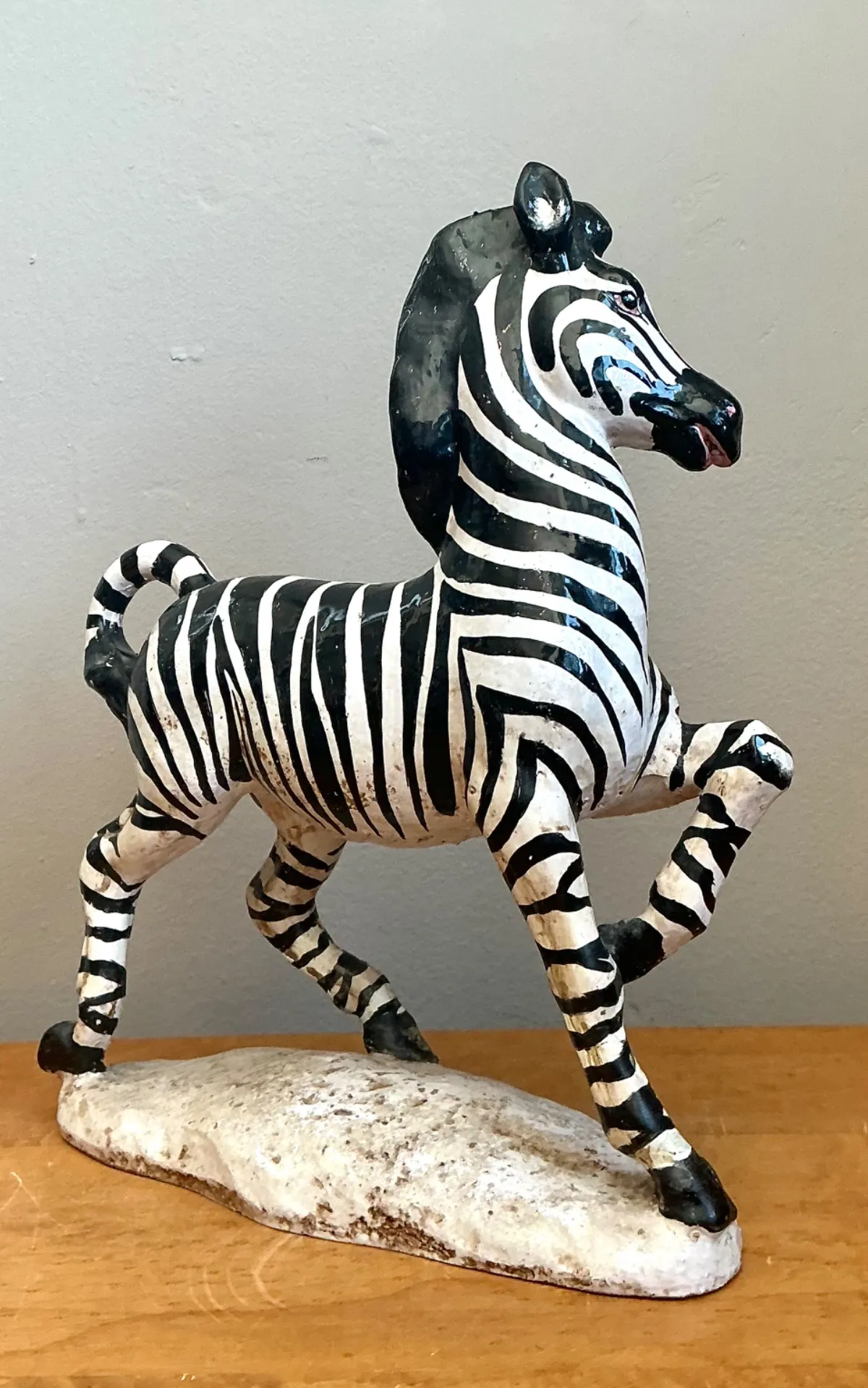 Vintage Italian Ceramic Zebra Sculpture — additional photo 3