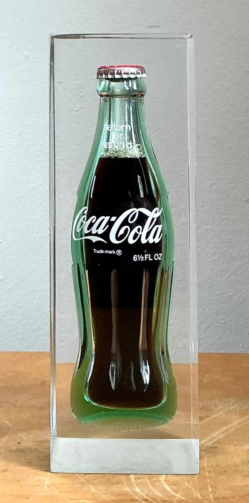 Vintage Coca-Cola Bottle in Lucite Block — additional photo 7