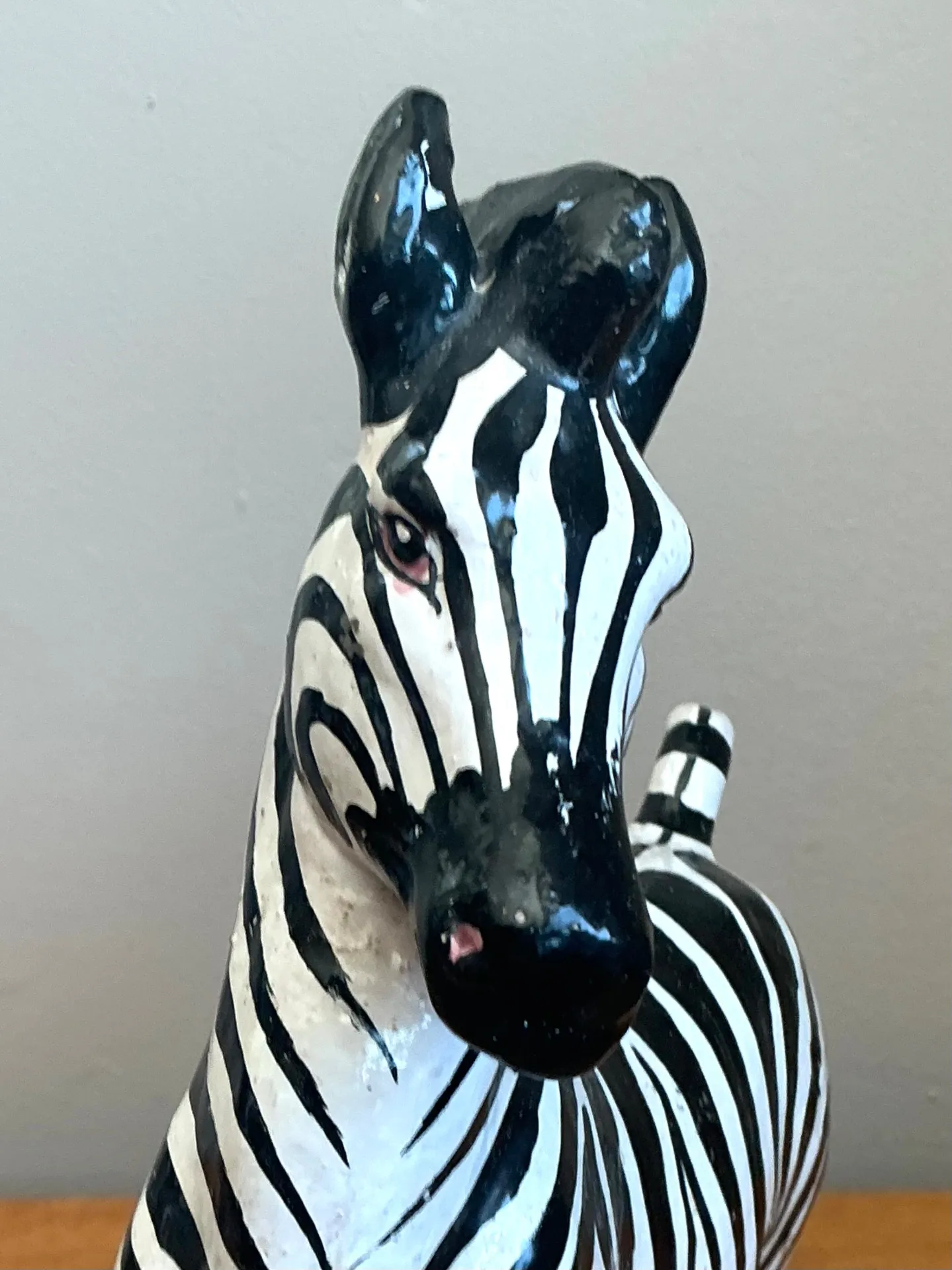 Vintage Italian Ceramic Zebra Sculpture — additional photo 1