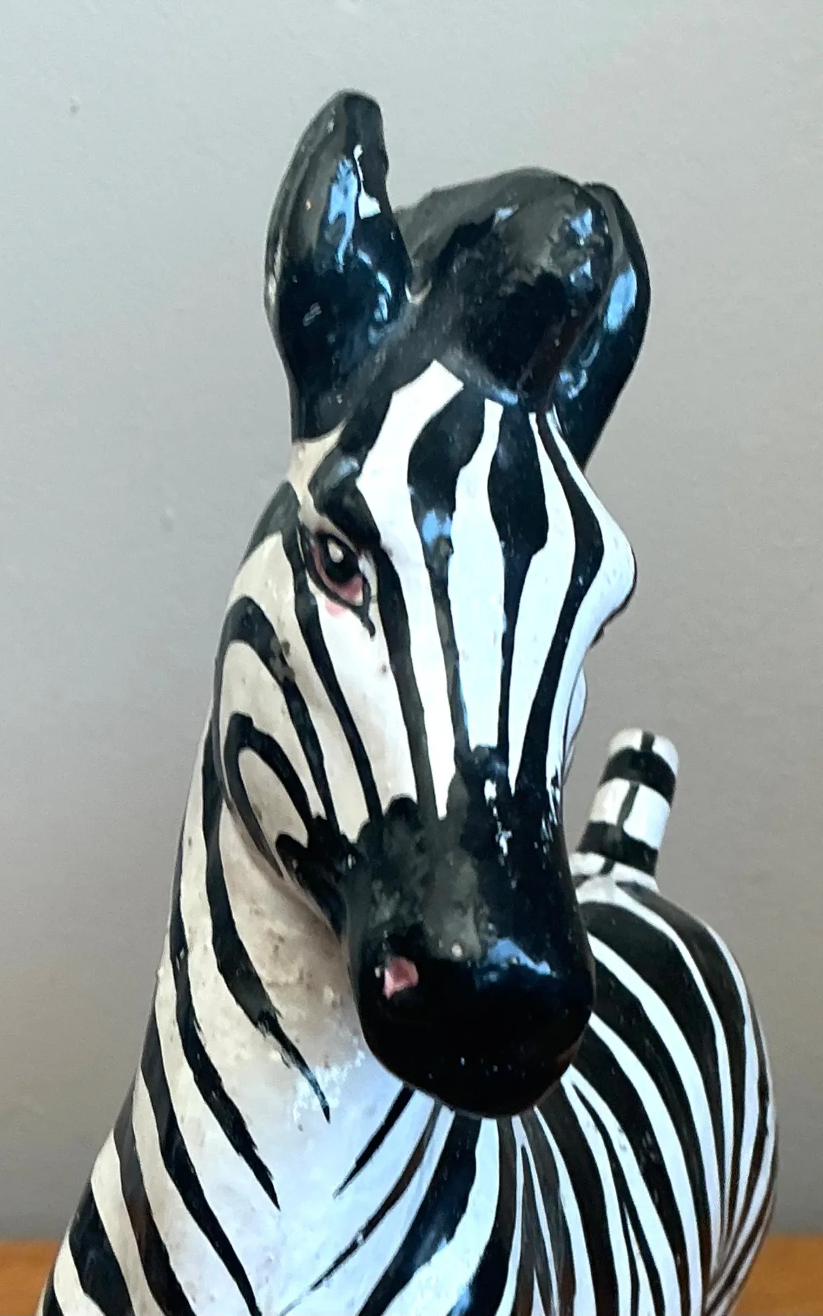 Vintage Italian Ceramic Zebra Sculpture