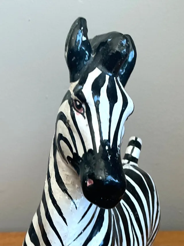 Vintage Italian Ceramic Zebra Sculpture — additional photo 1