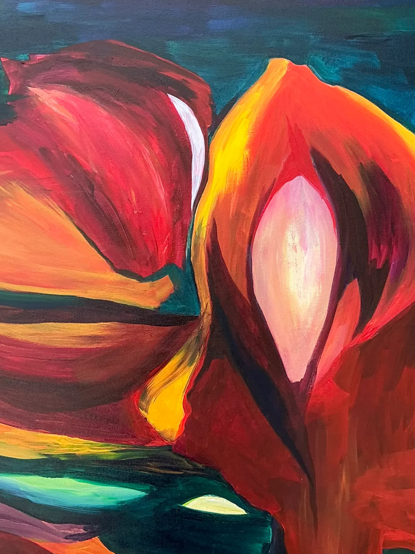 Vintage Abstract Expressionist Oil Painting on Canvas — additional photo 1