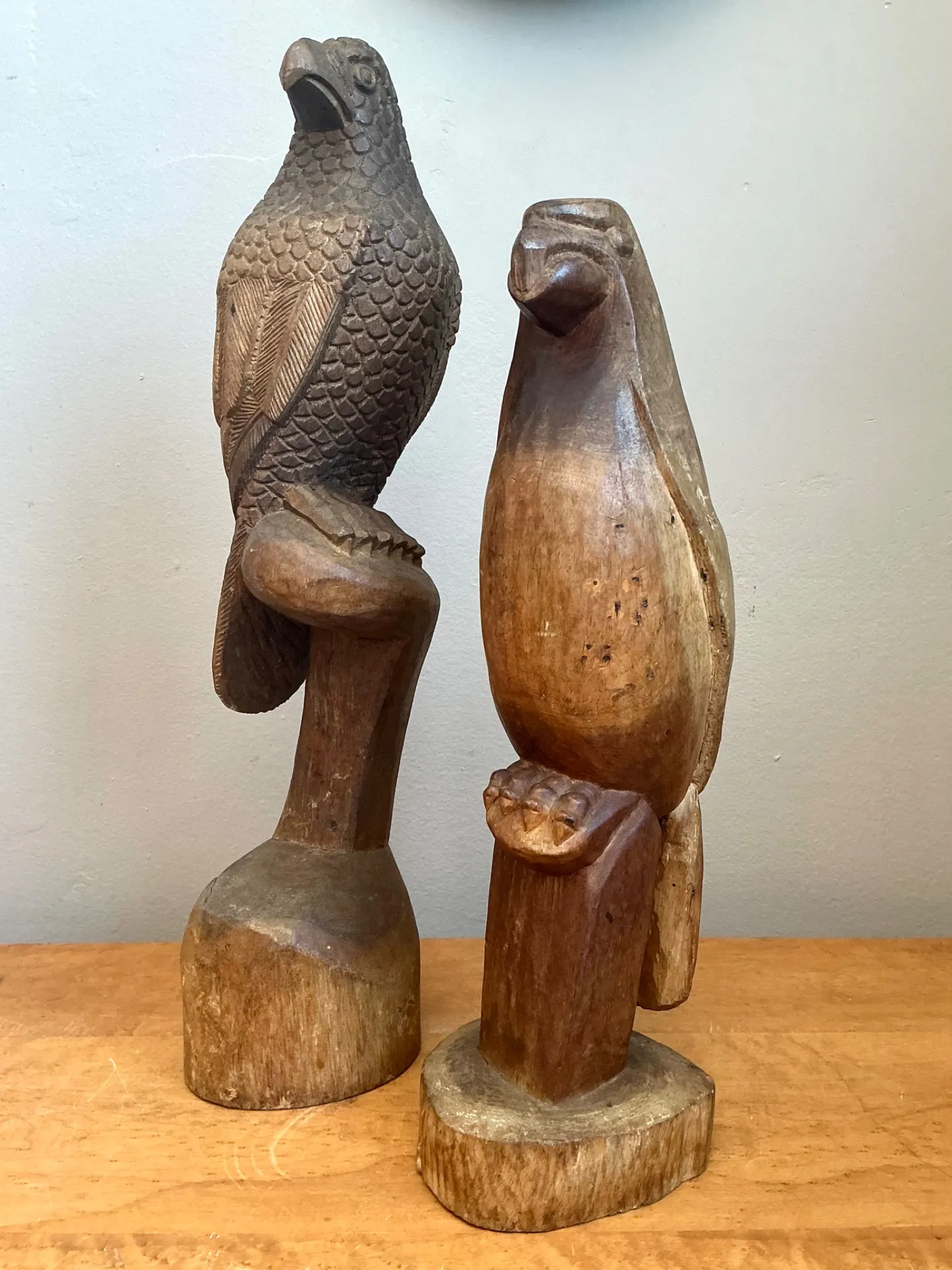 Vintage Carved Wood Bird Sculptures - A Pair — additional photo 5