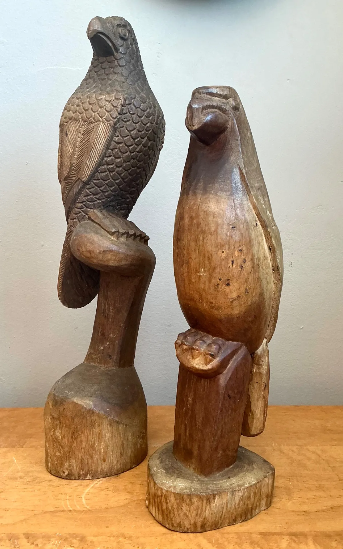 Vintage Carved Wood Bird Sculptures - A Pair — additional photo 5