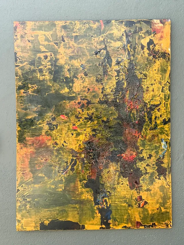 Vintage Abstract Expressionist Painting on Canvas — additional photo 1
