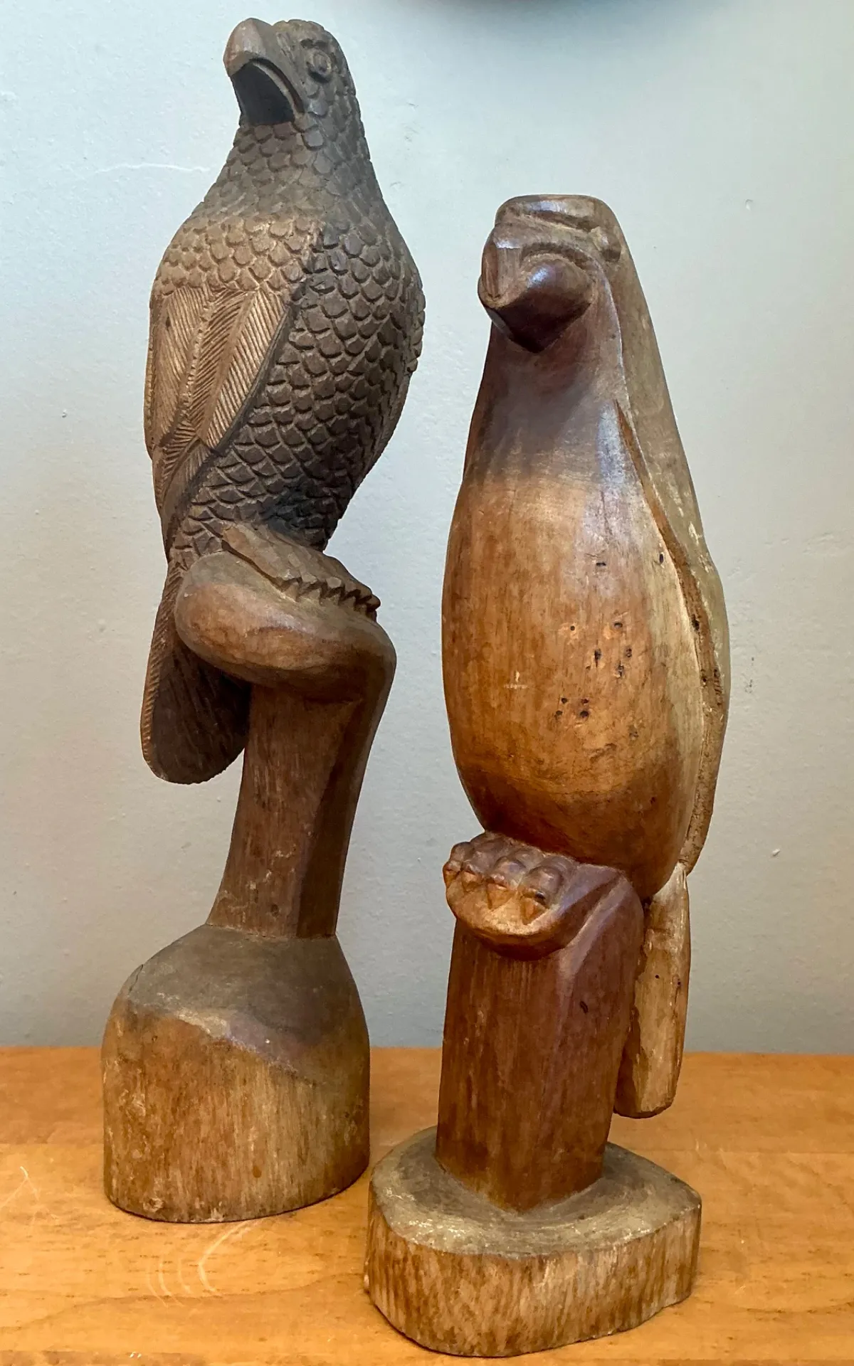 Vintage Carved Wood Bird Sculptures - A Pair — additional photo 3