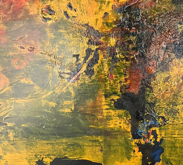 Vintage Abstract Expressionist Painting on Canvas — additional photo 6