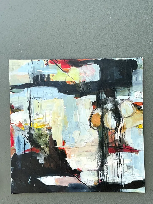 Vintage Abstract Expressionist Oil Painting on Canvas — additional photo 8