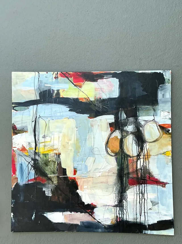 Vintage Abstract Expressionist Oil Painting on Canvas — additional photo 3