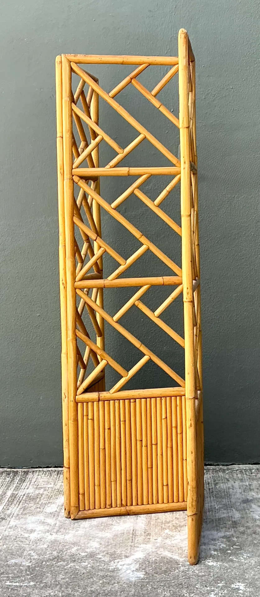 Vintage Rattan Chinese Chippendale Folding Screen — additional photo 1