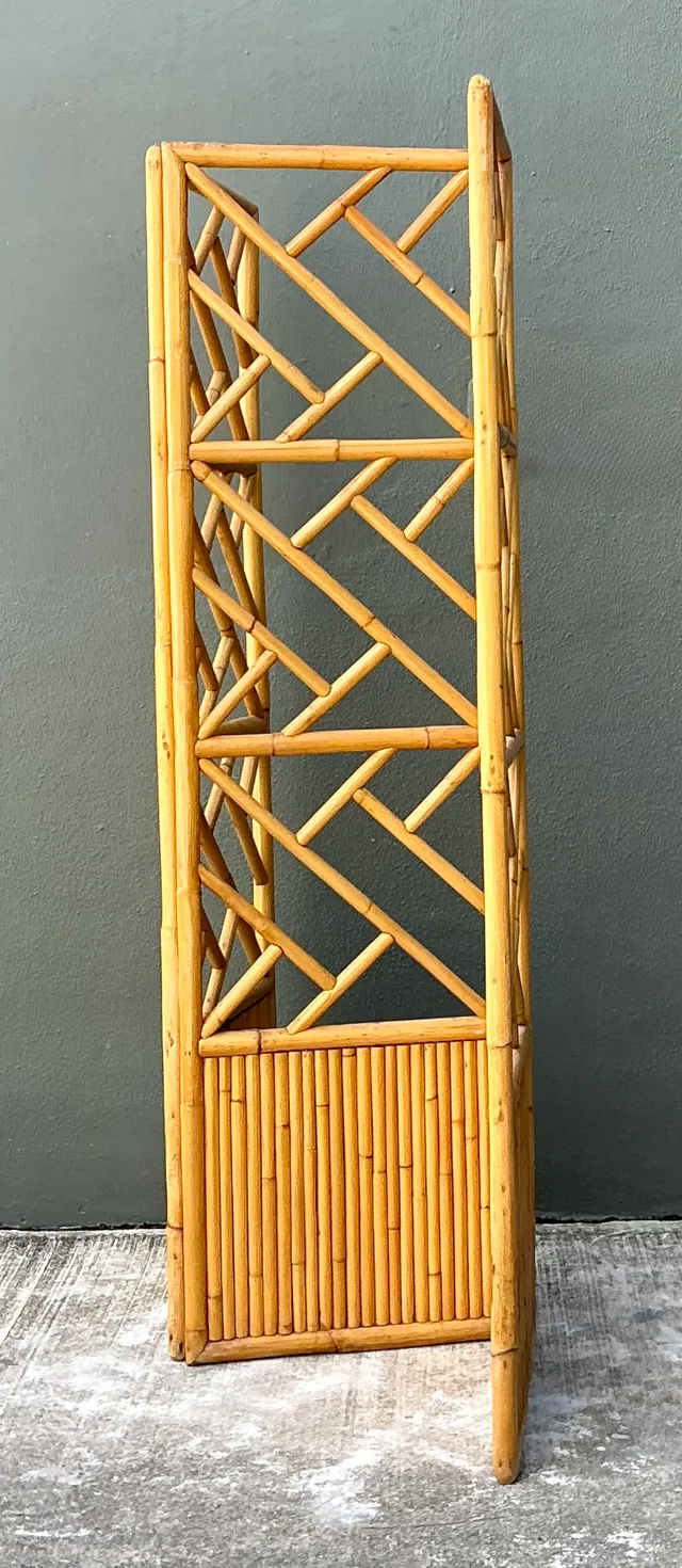 Vintage Rattan Chinese Chippendale Folding Screen — additional photo 1