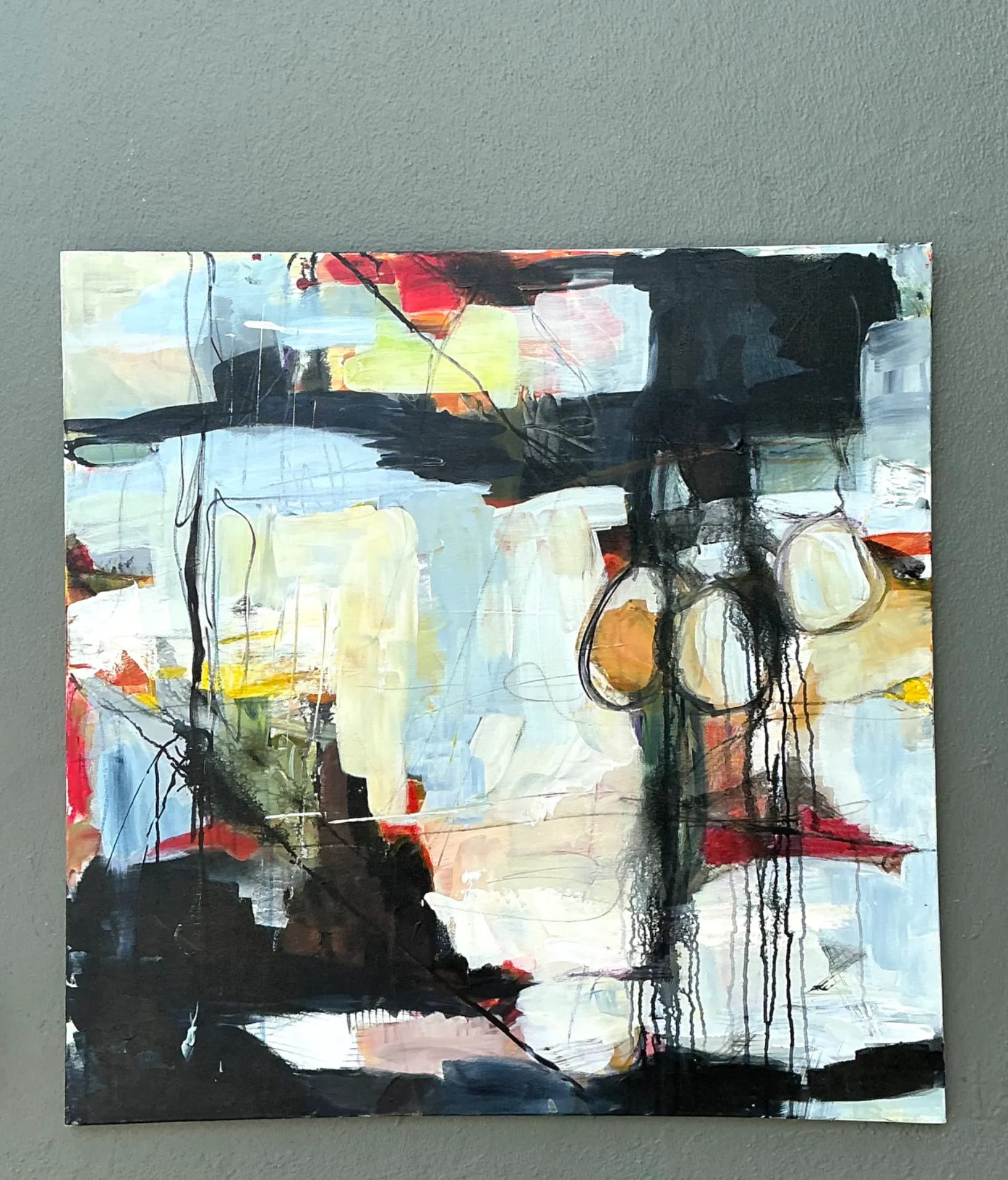 Vintage Abstract Expressionist Oil Painting on Canvas — additional photo 1