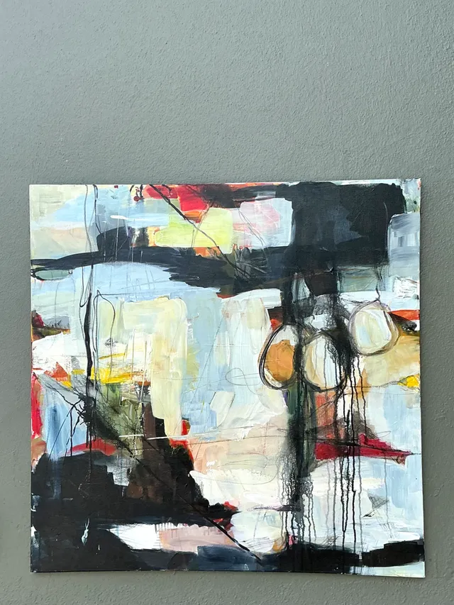 Vintage Abstract Expressionist Oil Painting on Canvas — additional photo 4