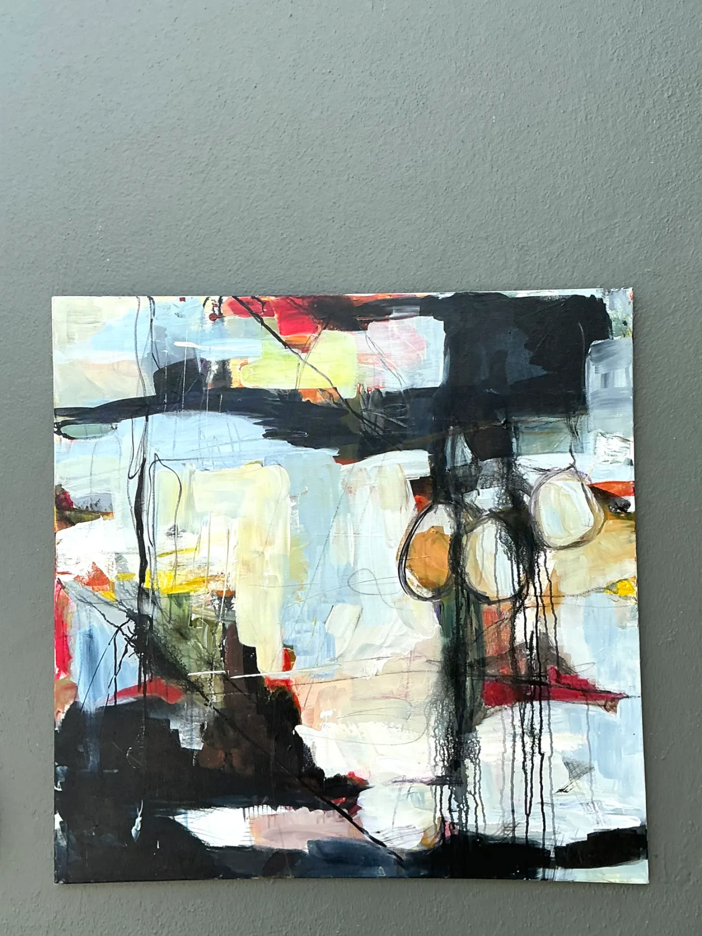 Vintage Abstract Expressionist Oil Painting on Canvas — additional photo 2