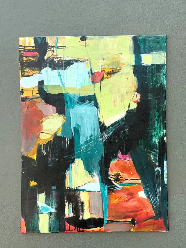 Vintage Abstract Expressionist Oil Painting on Canvas — additional photo 6