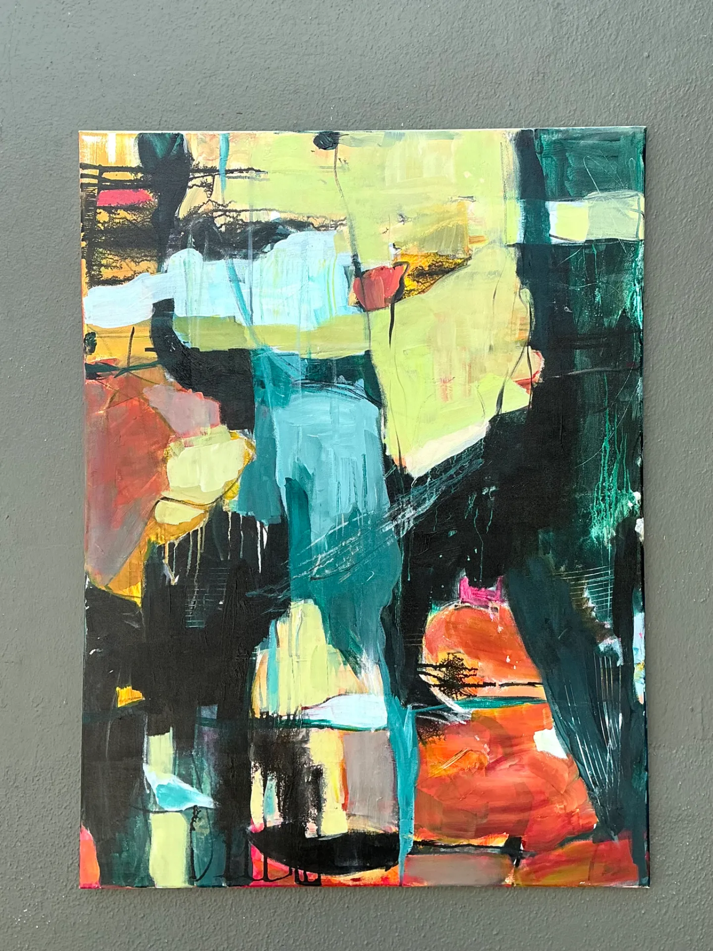 Vintage Abstract Expressionist Oil Painting on Canvas — additional photo 2
