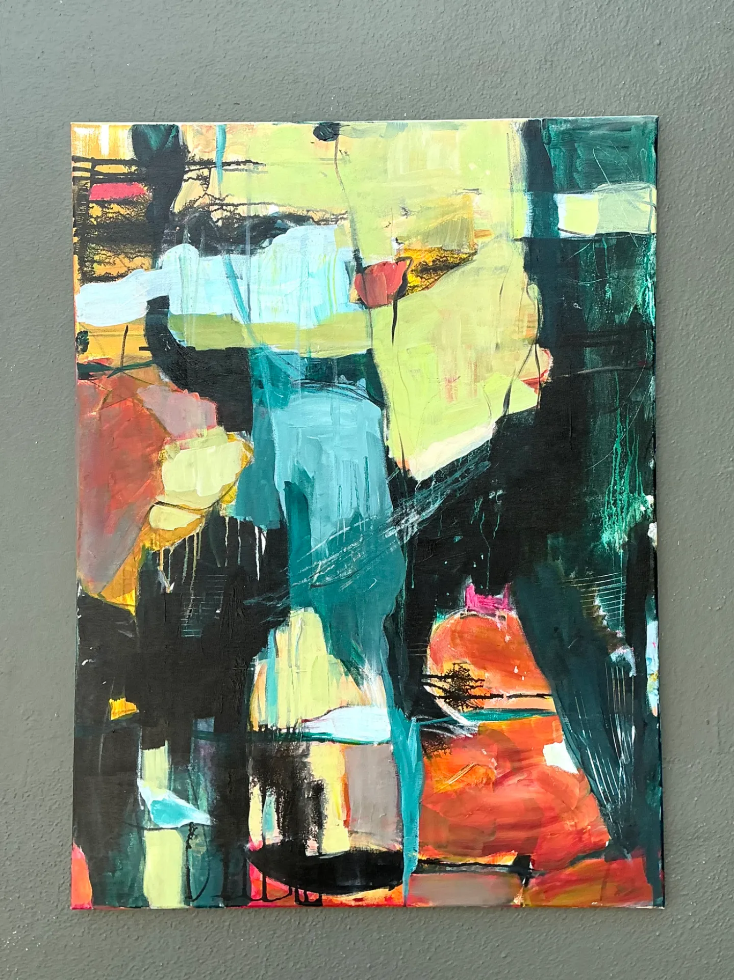 Vintage Abstract Expressionist Oil Painting on Canvas — additional photo 5
