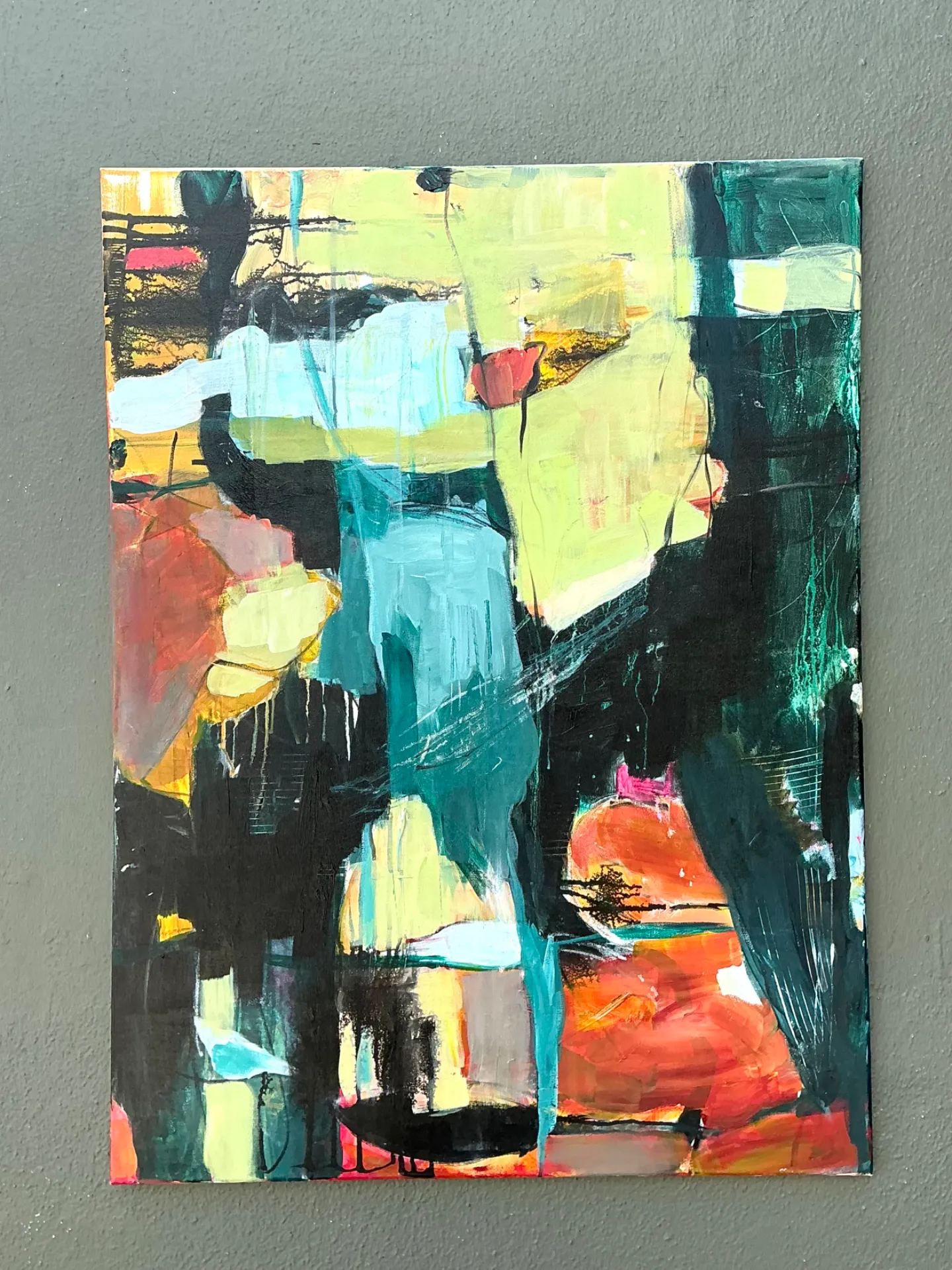 Vintage Abstract Expressionist Oil Painting on Canvas — additional photo 3