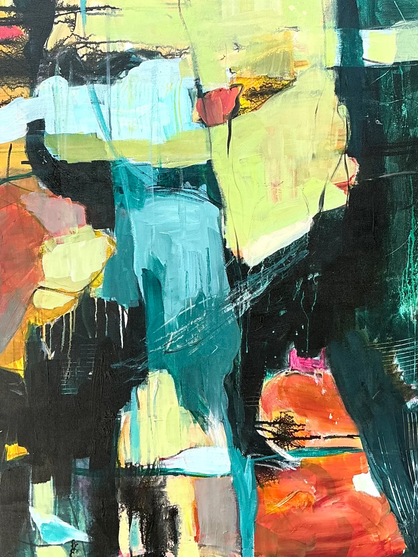 Vintage Abstract Expressionist Oil Painting on Canvas — additional photo 4