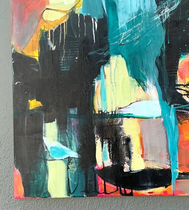 Vintage Abstract Expressionist Oil Painting on Canvas — additional photo 8