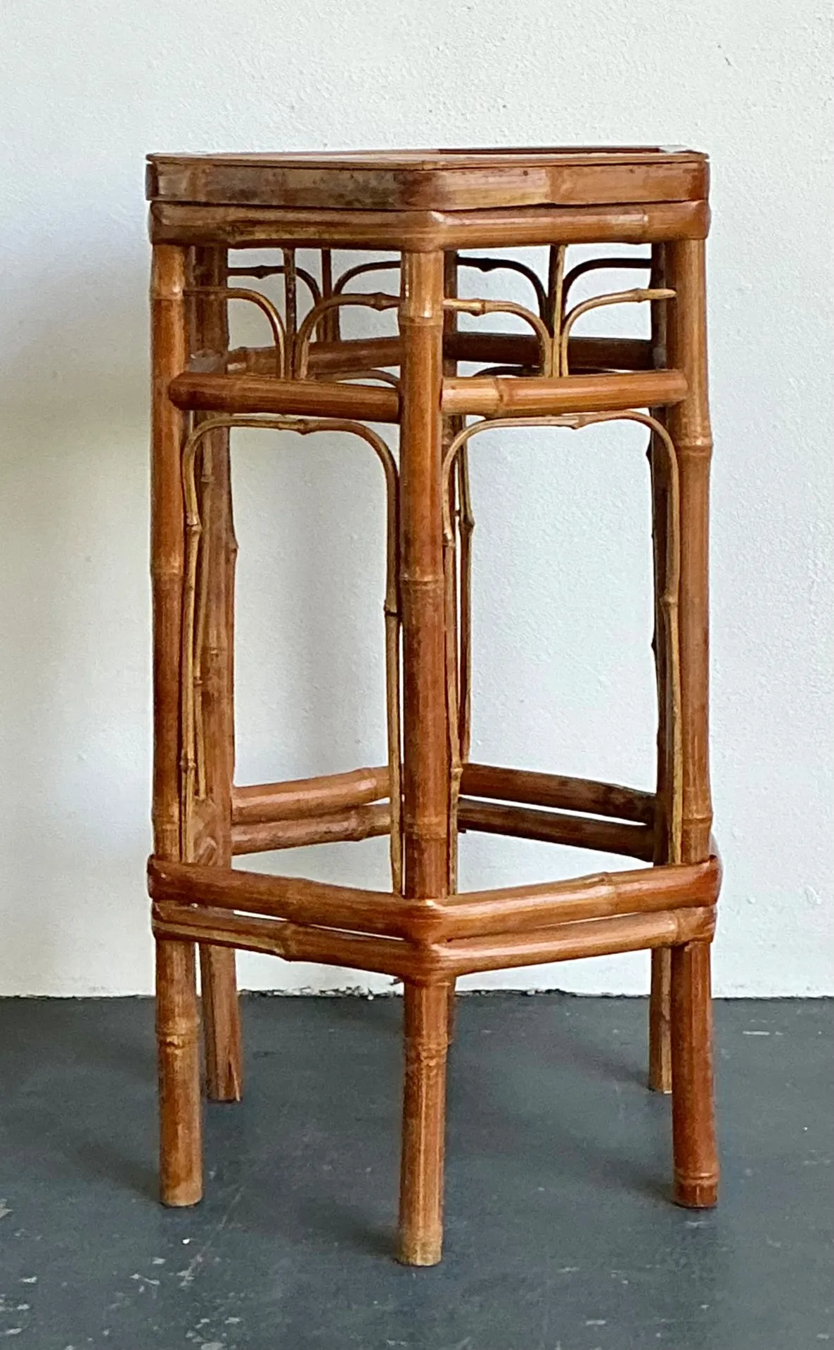 Vintage Bamboo Hexagonal Plant Stand — additional photo 4