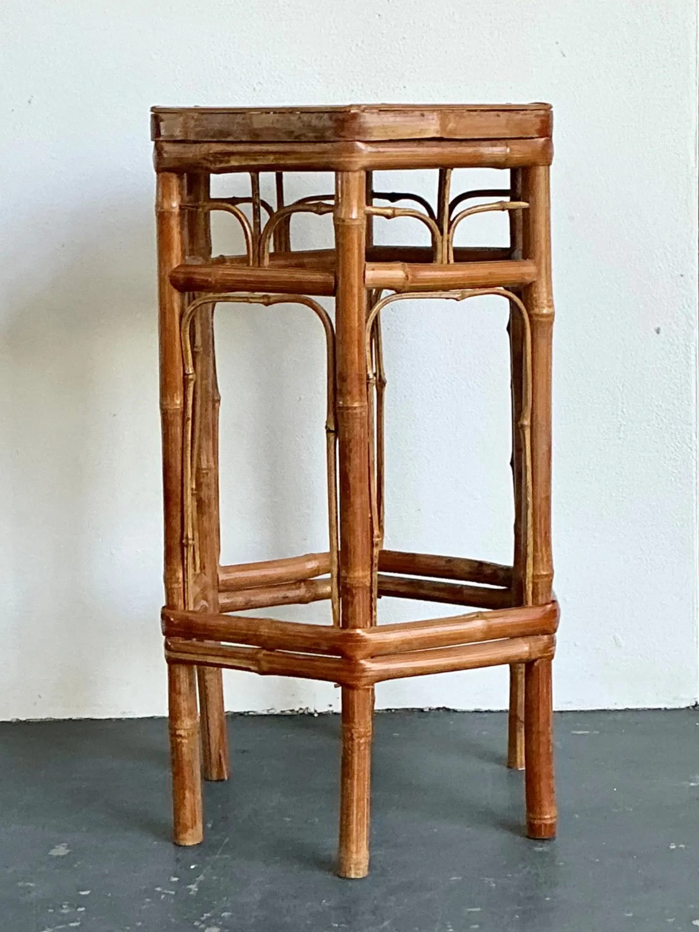 Vintage Bamboo Hexagonal Plant Stand — additional photo 1