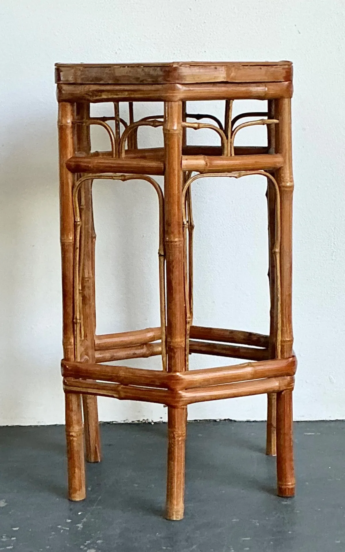 Vintage Bamboo Hexagonal Plant Stand