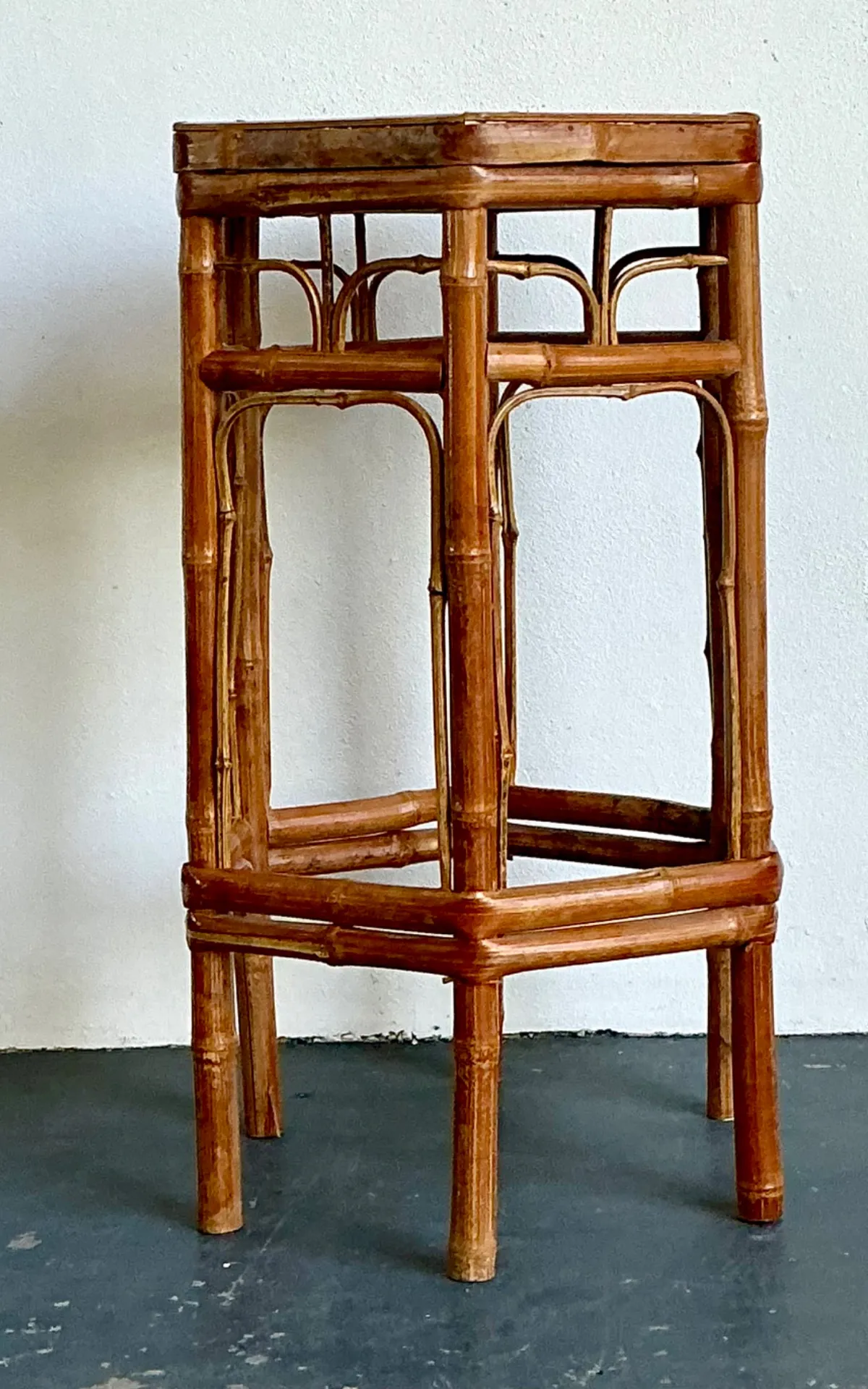 Vintage Bamboo Hexagonal Plant Stand — additional photo 5