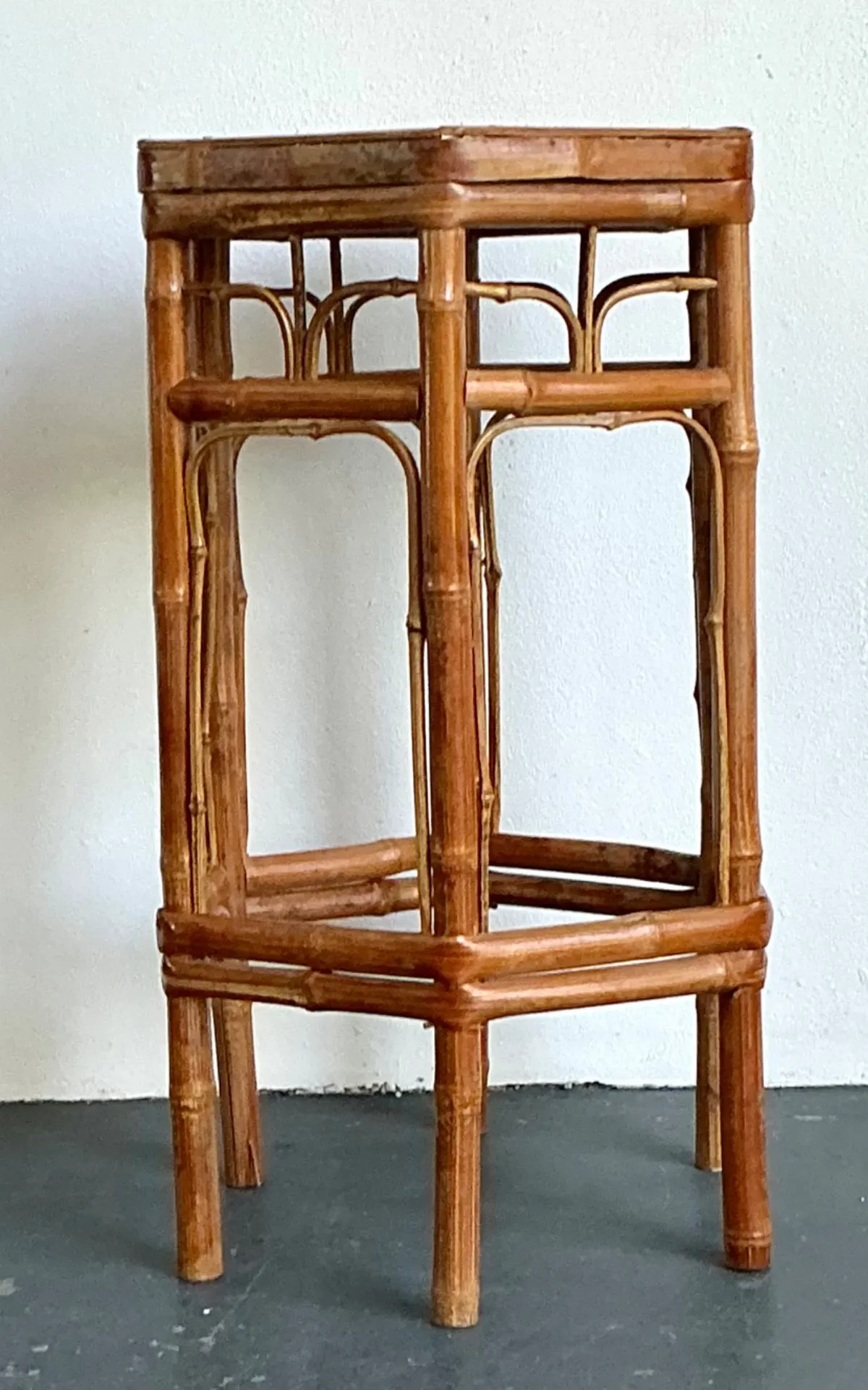 Vintage Bamboo Hexagonal Plant Stand — additional photo 6