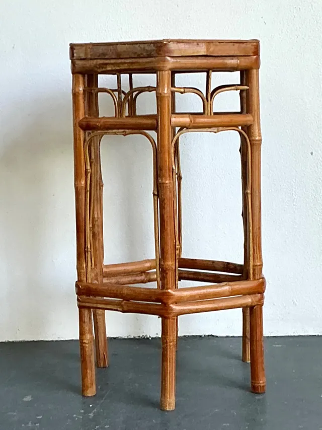 Vintage Bamboo Hexagonal Plant Stand — additional photo 6