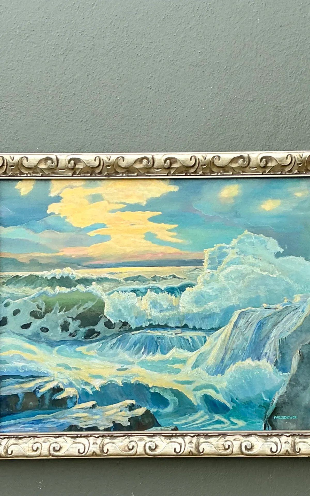 Vintage Seascape Oil Painting on Canvas — additional photo 1