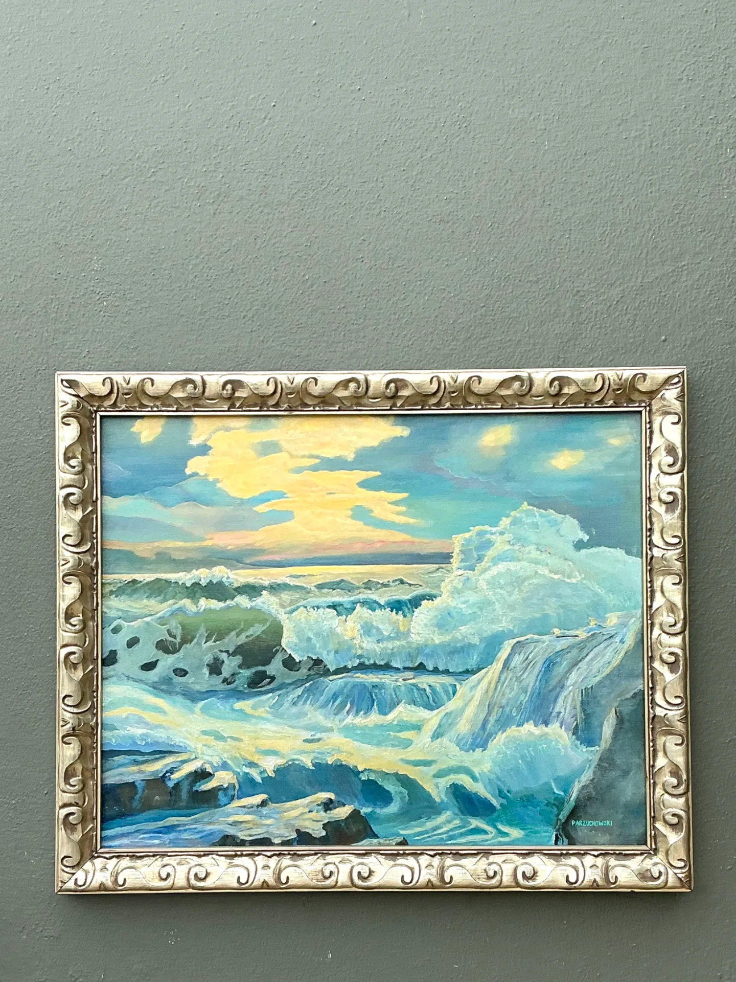 Vintage Seascape Oil Painting on Canvas — additional photo 8