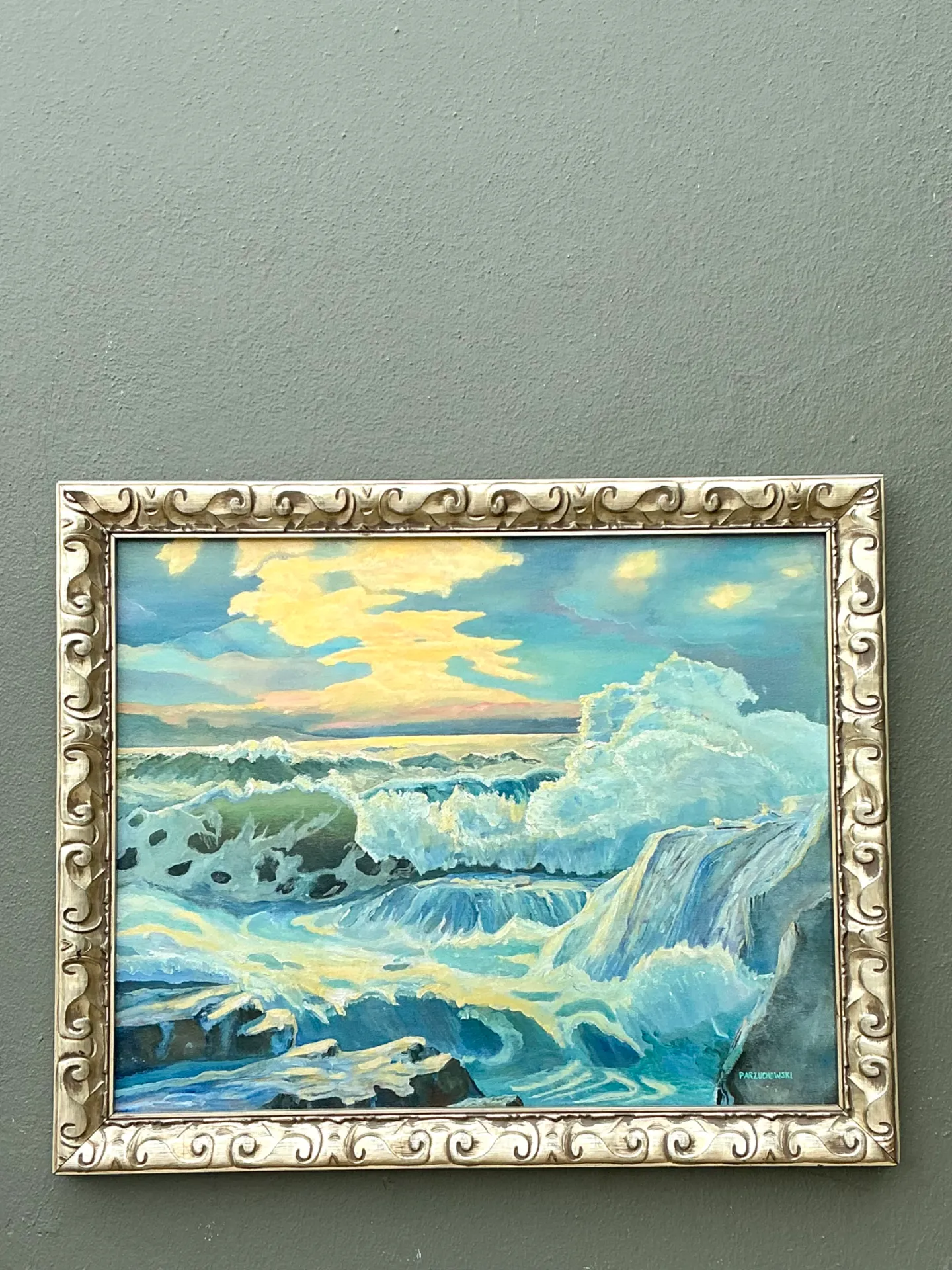 Vintage Seascape Oil Painting on Canvas — additional photo 7