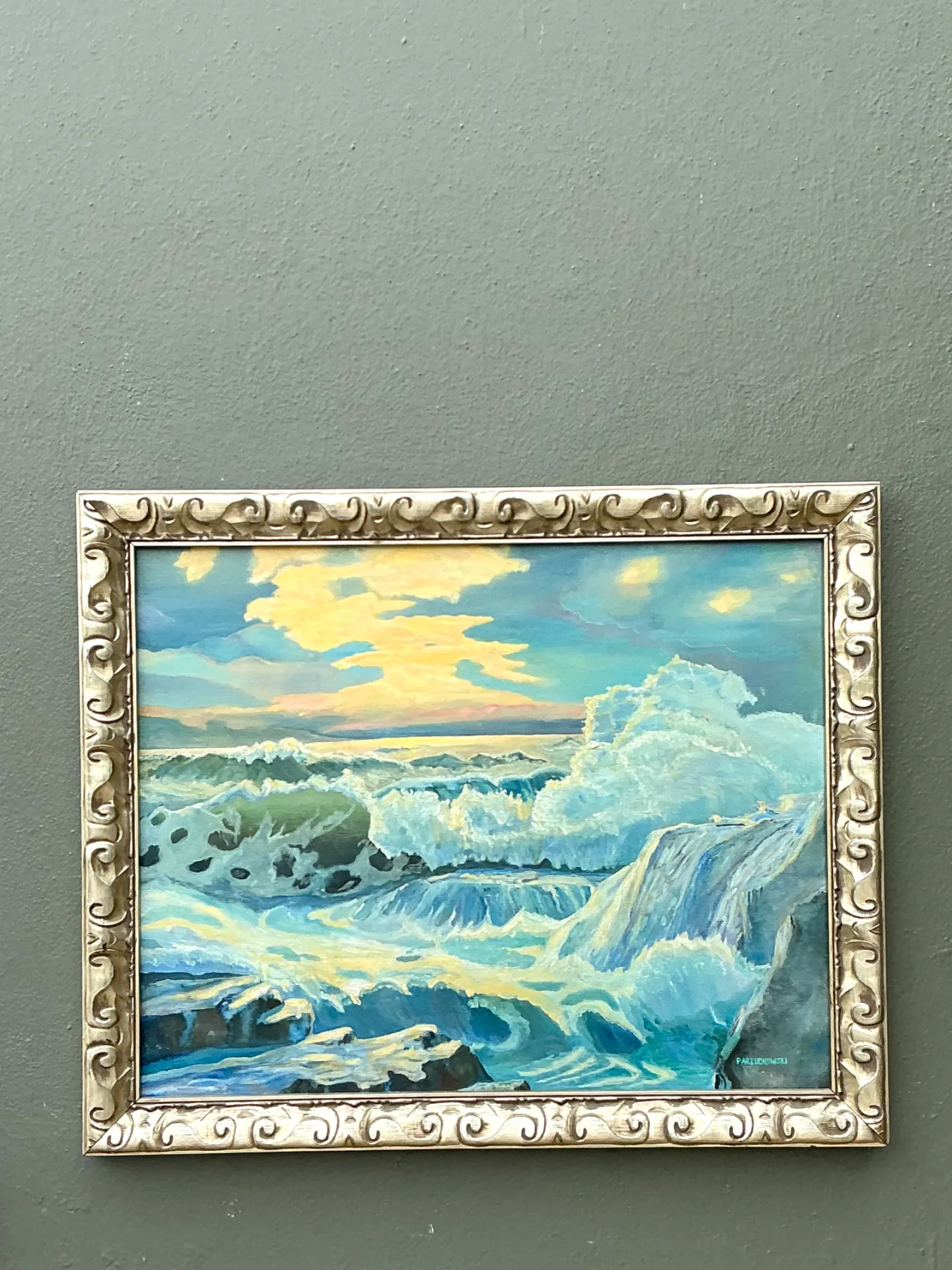Vintage Seascape Oil Painting on Canvas — additional photo 3