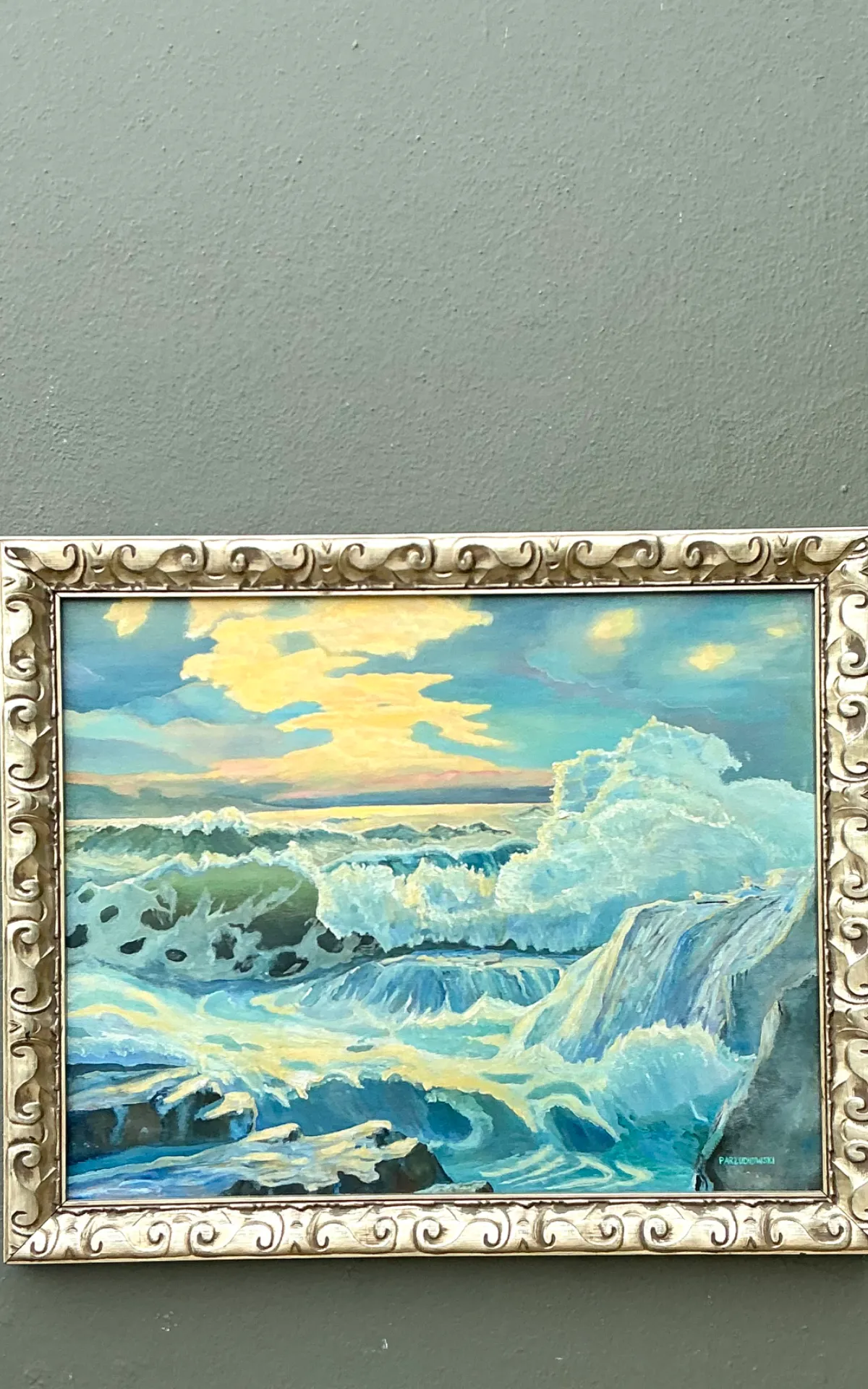Vintage Seascape Oil Painting on Canvas — additional photo 3