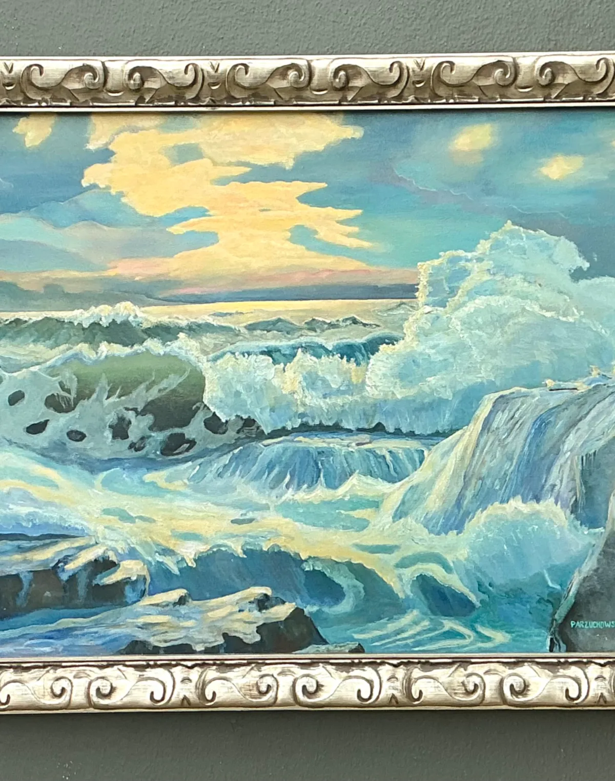 Vintage Seascape Oil Painting on Canvas — additional photo 2