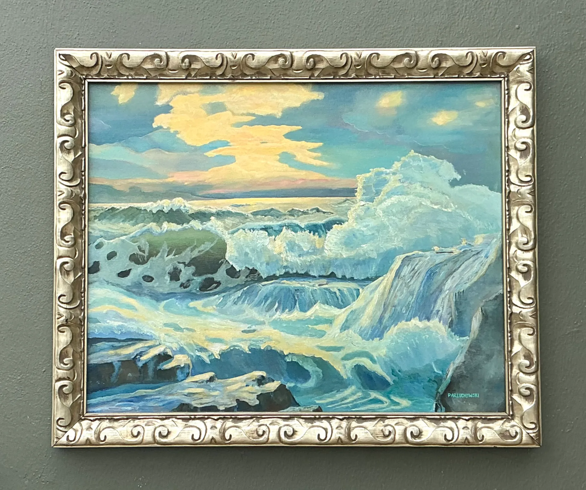 Vintage Seascape Oil Painting on Canvas — additional photo 4
