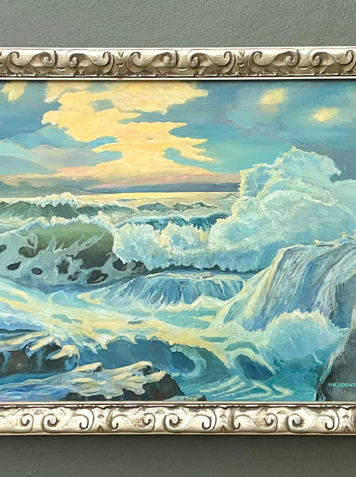 Vintage Seascape Oil Painting on Canvas — additional photo 4