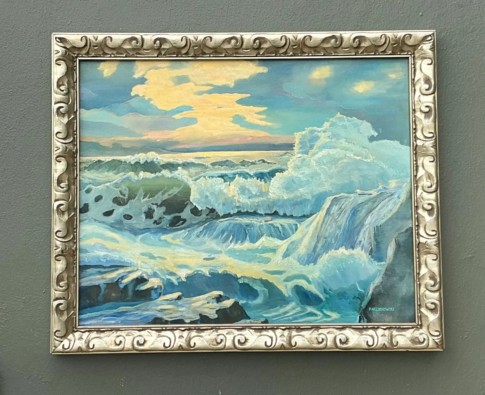 Vintage Seascape Oil Painting on Canvas — additional photo 6