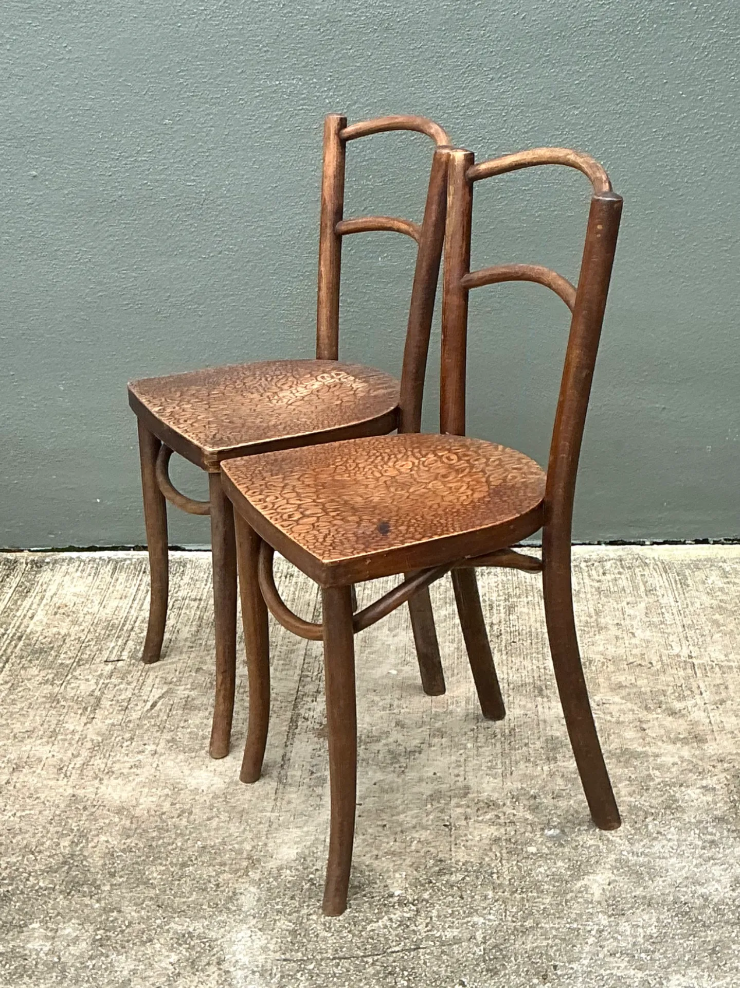 Vintage Carved Crocodile Wood Dining Chairs - A Pair — additional photo 3