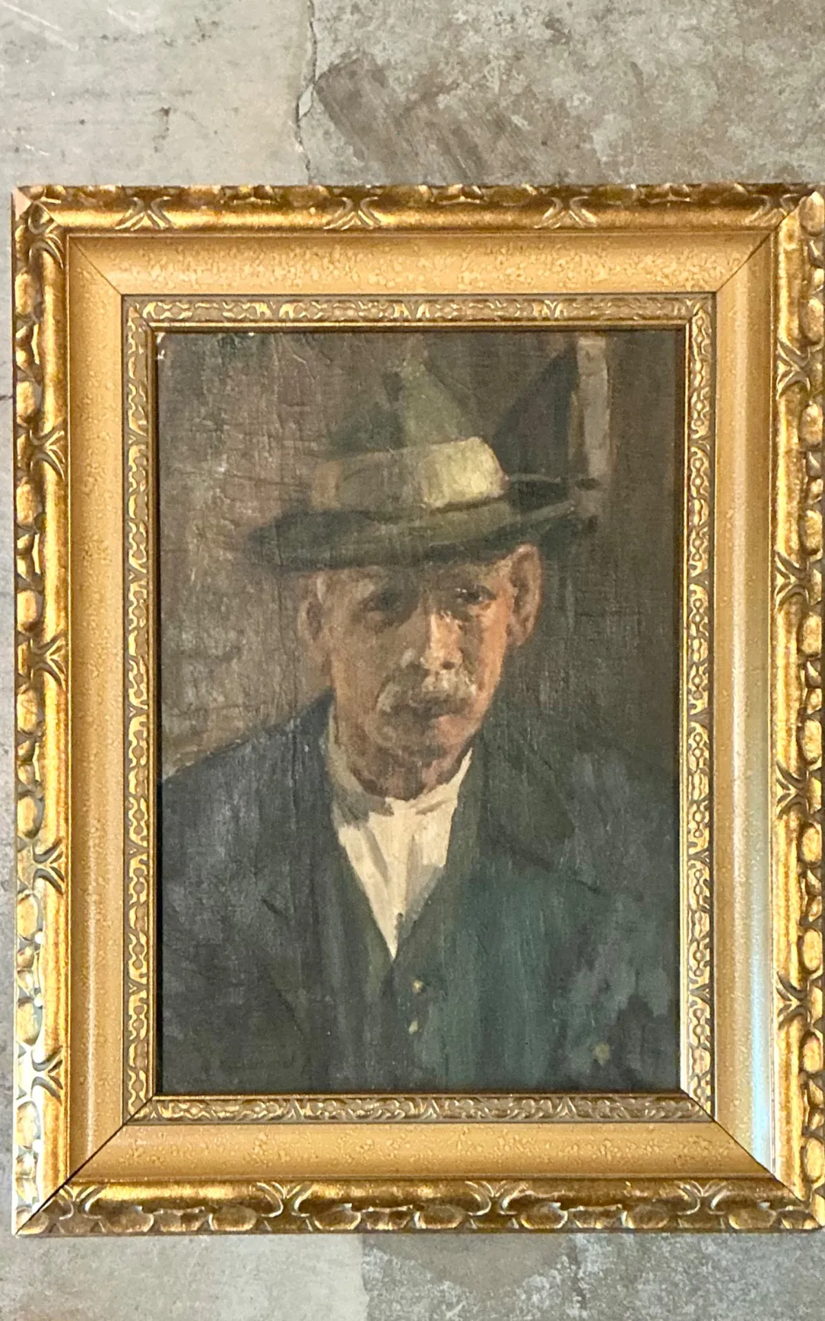 Vintage Framed Oil Portrait on Canvas — additional photo 3