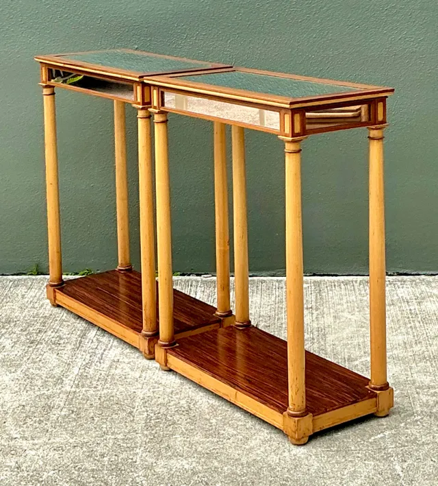 Vintage Inset Mirror Side Tables - A Pair — additional photo 5