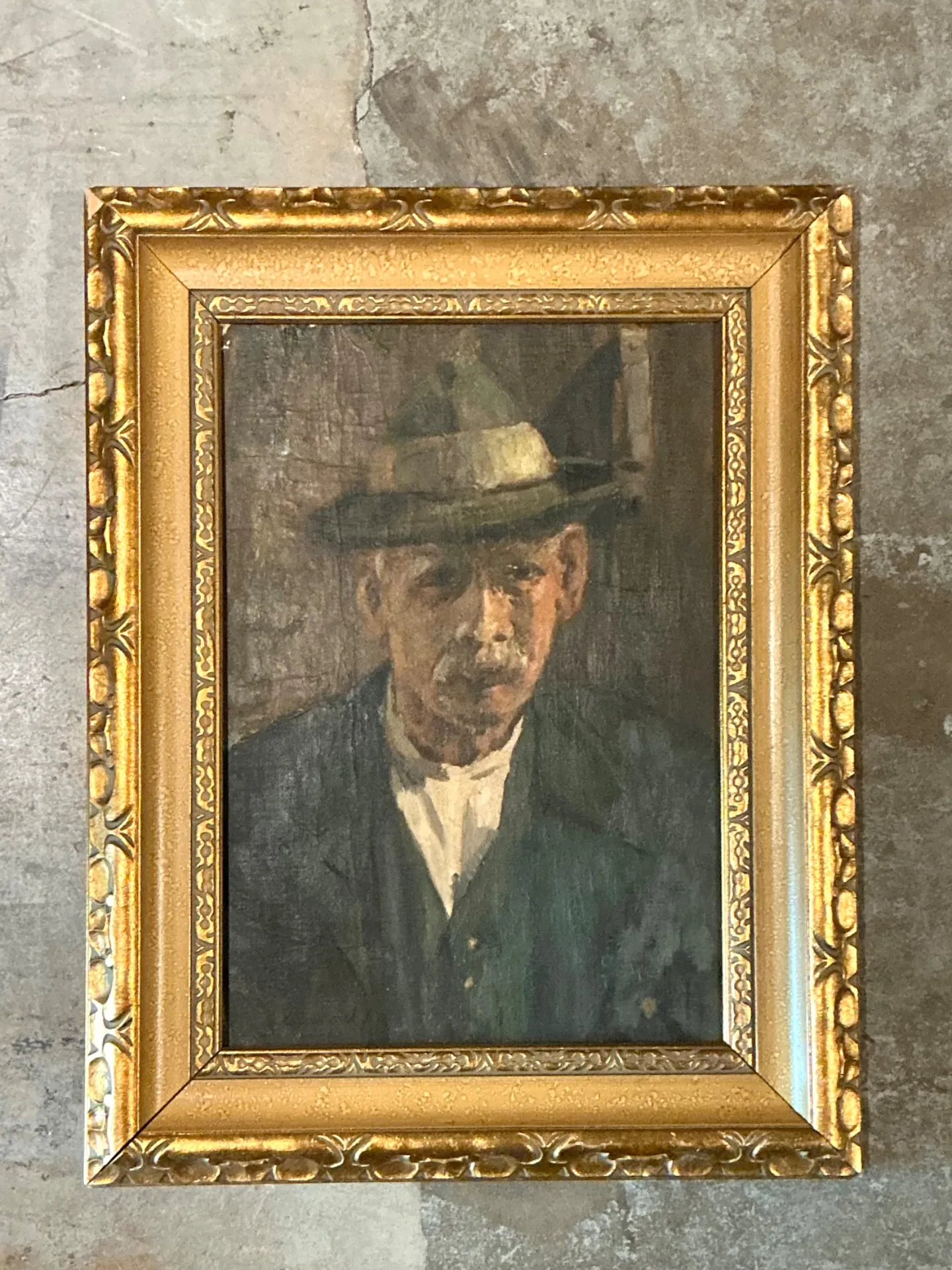 Vintage Framed Oil Portrait on Canvas — additional photo 5