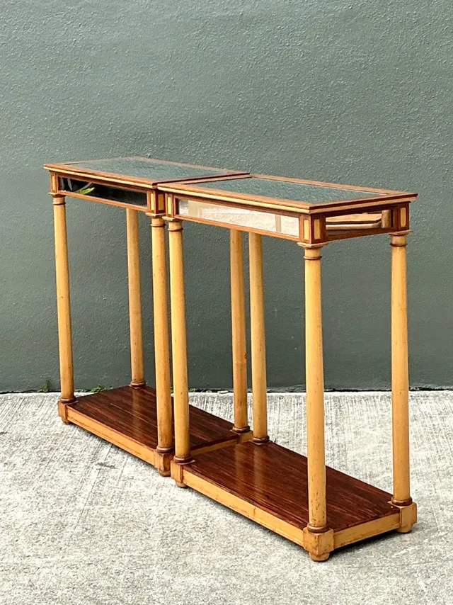 Vintage Inset Mirror Side Tables - A Pair — additional photo 7