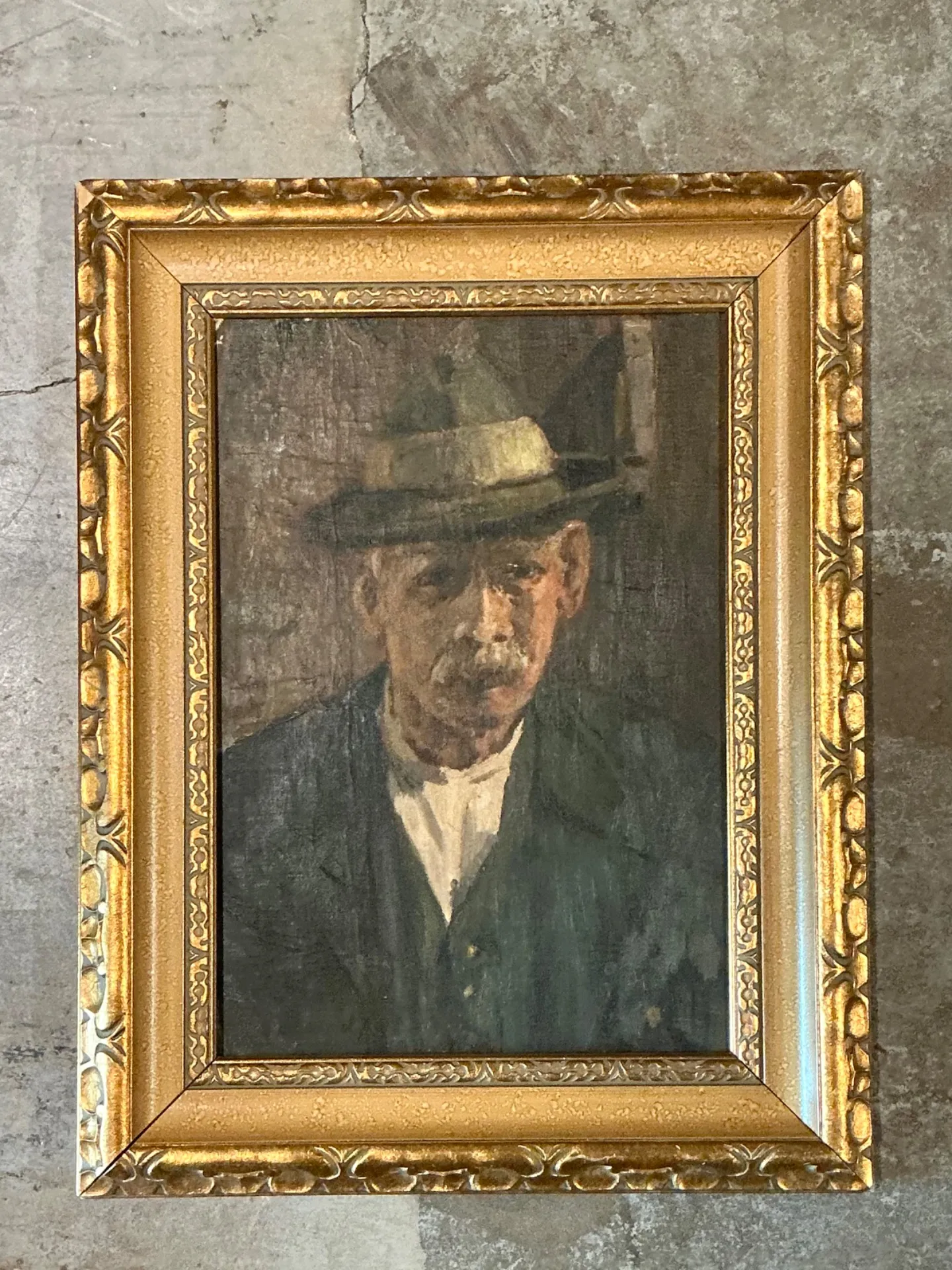 Vintage Framed Oil Portrait on Canvas — additional photo 8
