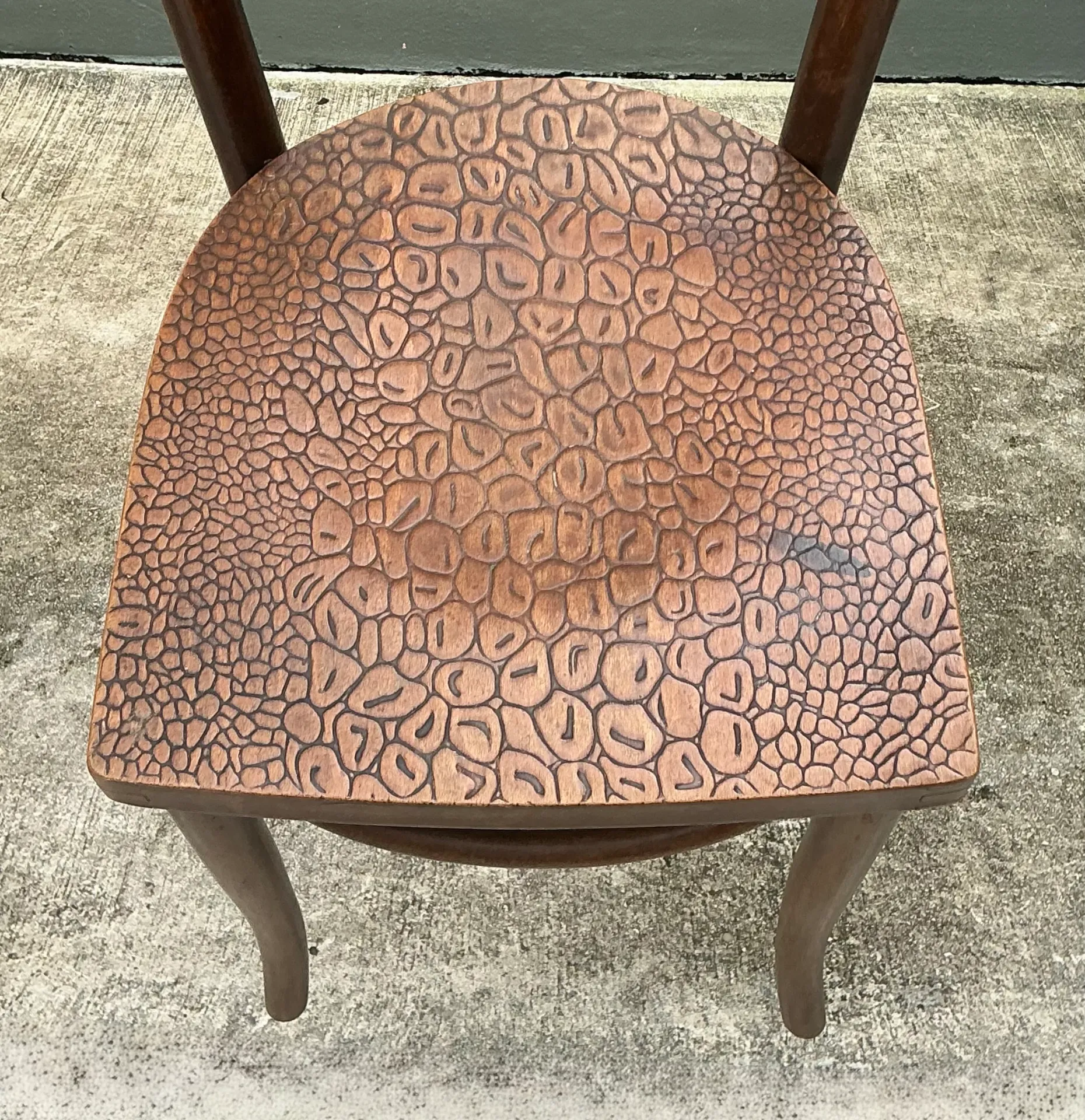 Vintage Carved Crocodile Wood Dining Chairs - A Pair — additional photo 2